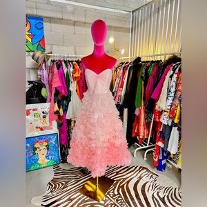 Marchesa Notte tea length pink ombré gown. New with tags size 8